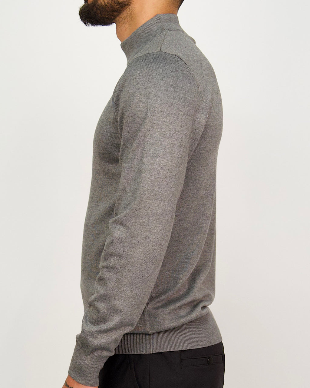 Mock Neck Sweater Light Grey
