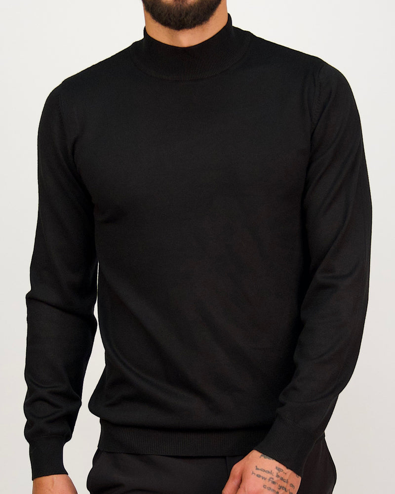 Mock Neck Sweater Black