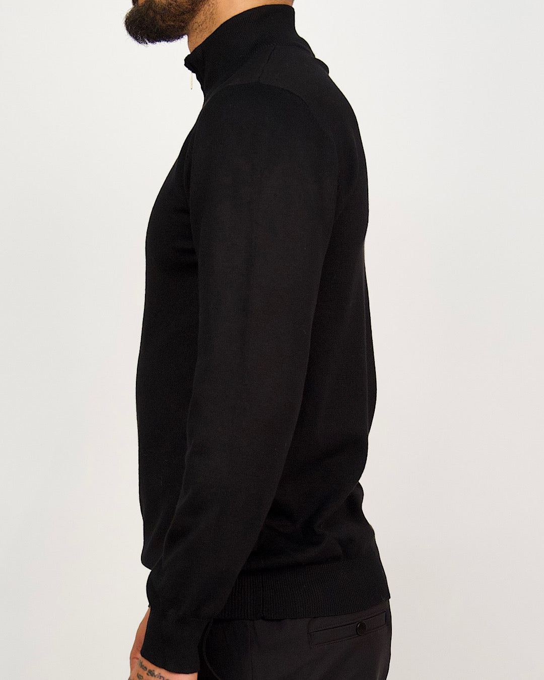 Black Half Zip Sweater