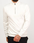 White Half Zip Sweater