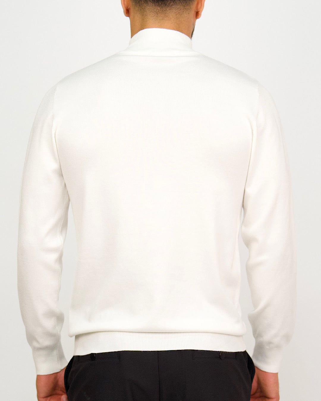 White Half Zip Sweater