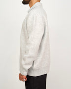 Grey Collar Knit Jumper with Stitch Detail