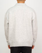 Grey Collar Knit Jumper with Stitch Detail