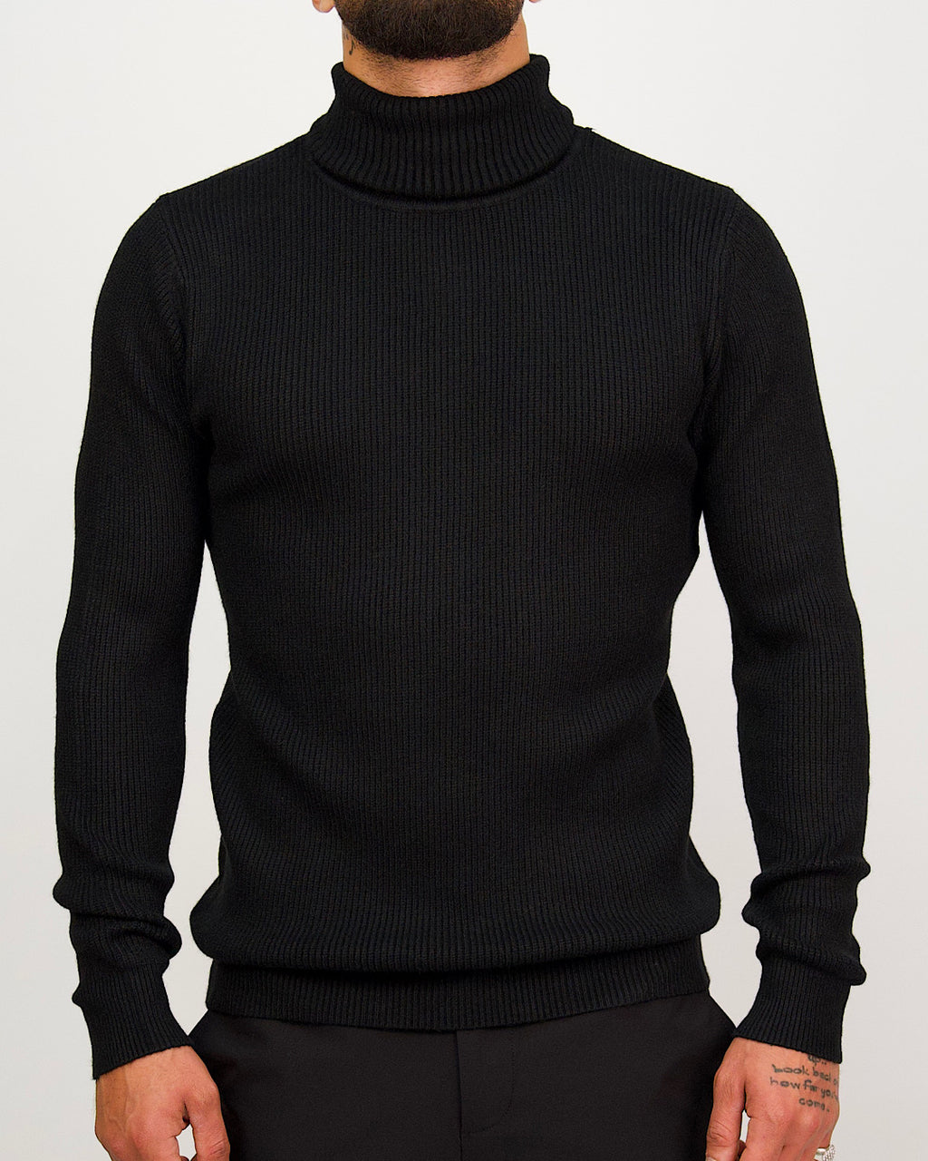 Knitted Roll Neck Sweater Black