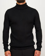 Knitted Roll Neck Sweater Black