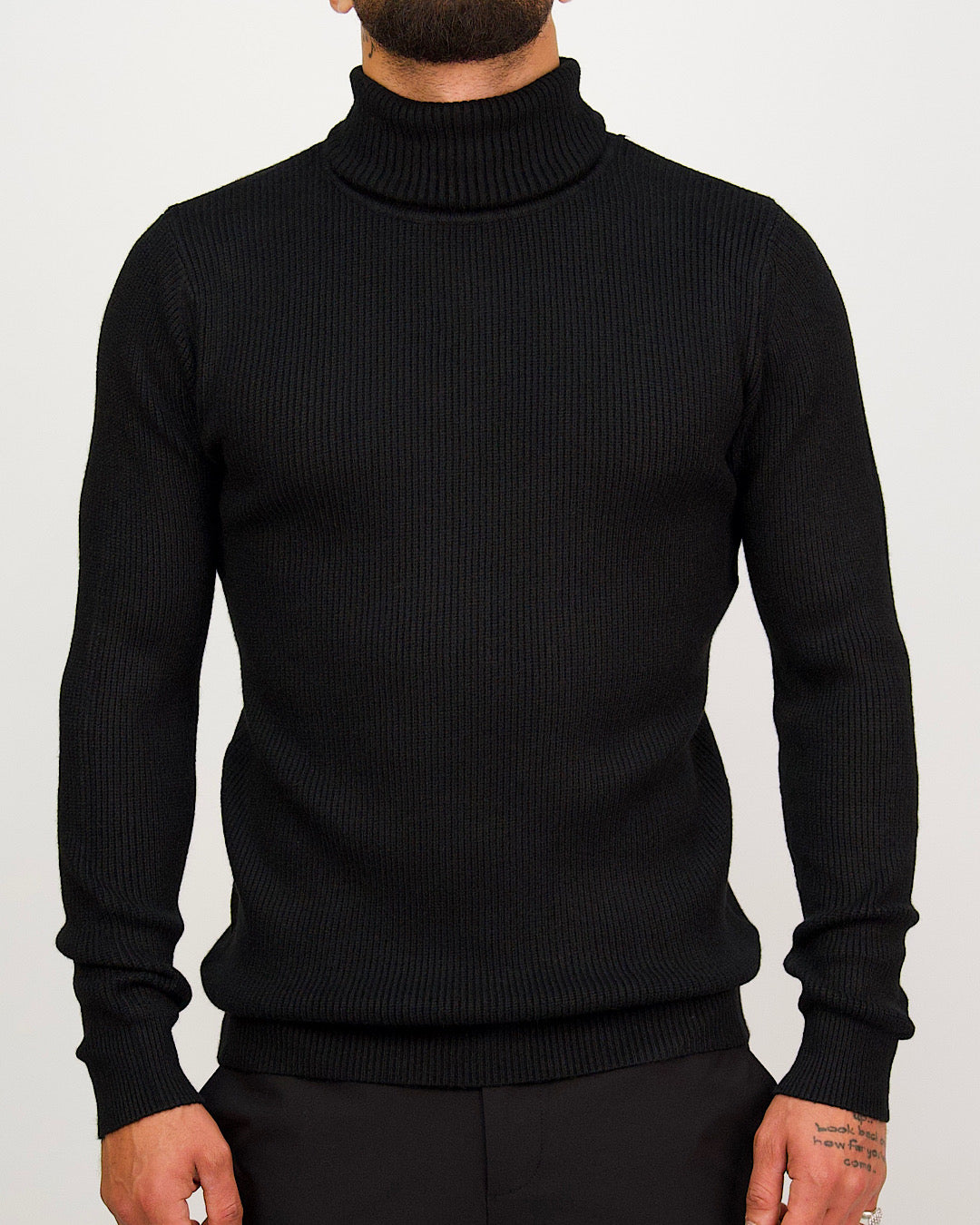 Knitted Roll Neck Sweater Black