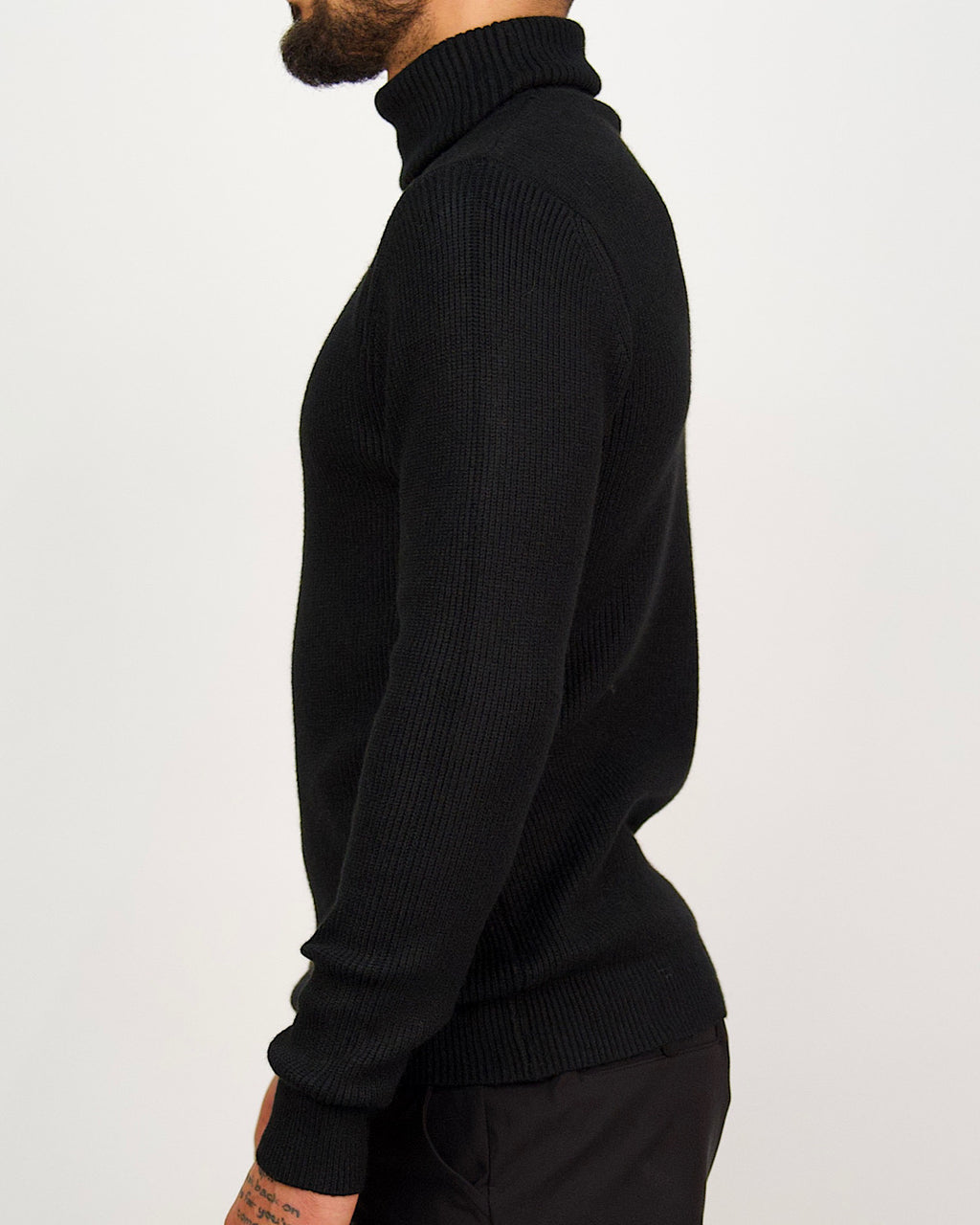 Knitted Roll Neck Sweater Black