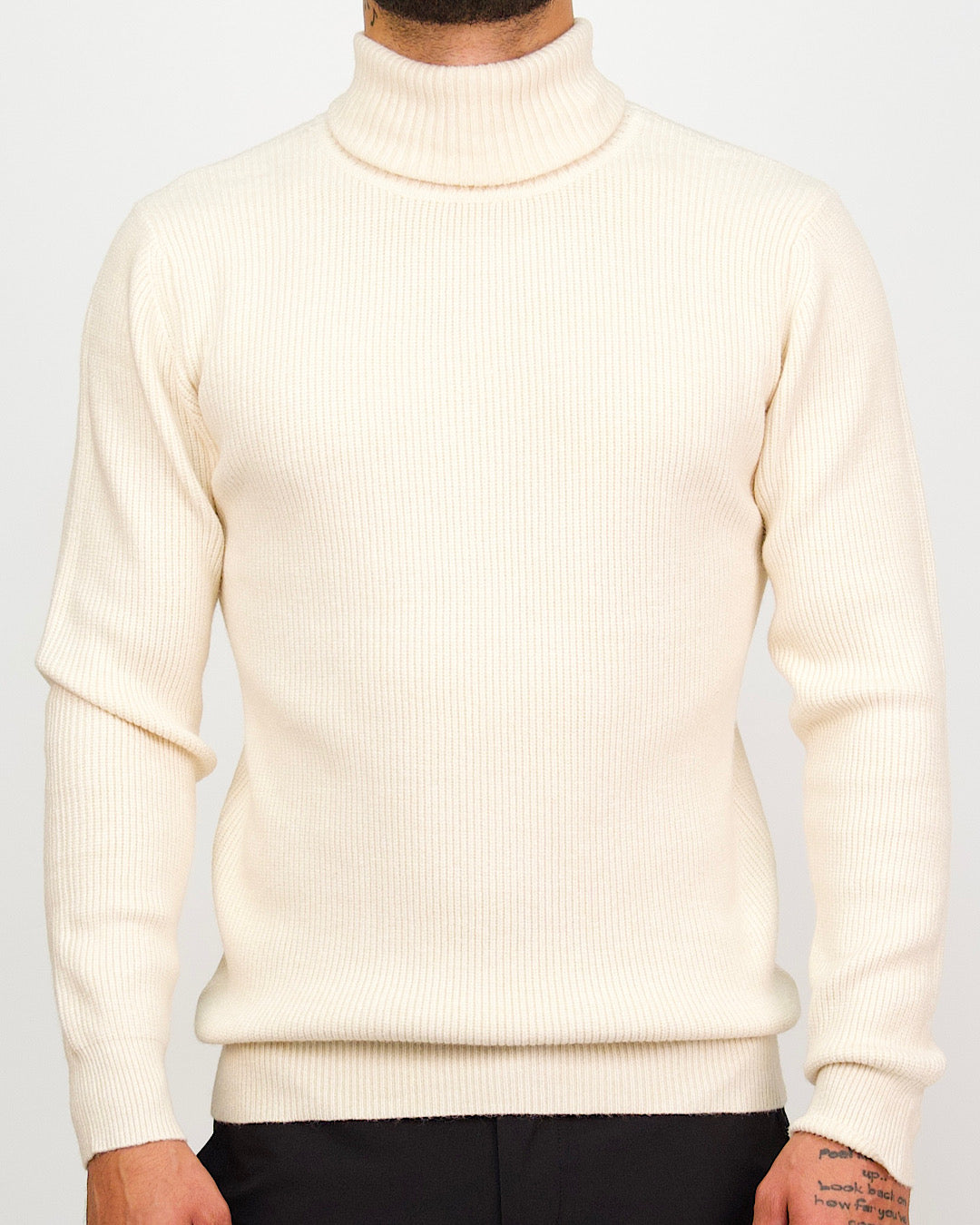 Knitted Roll Neck Sweater White