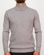 Knitted Roll Neck Sweater Grey