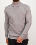 Knitted Roll Neck Sweater Grey