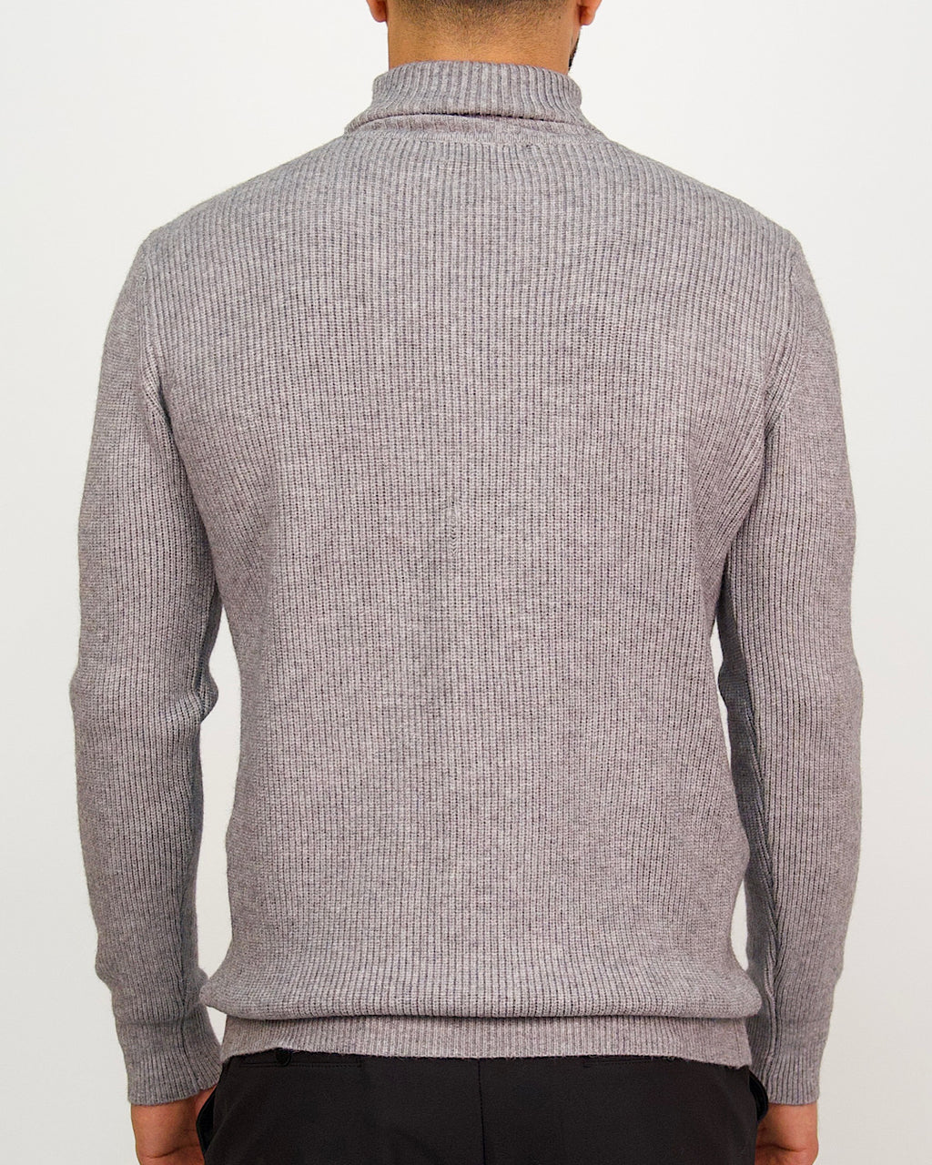 Knitted Roll Neck Sweater Grey