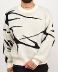 Oversized Contrast Pattern Sweater