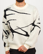Oversized Contrast Pattern Jumper