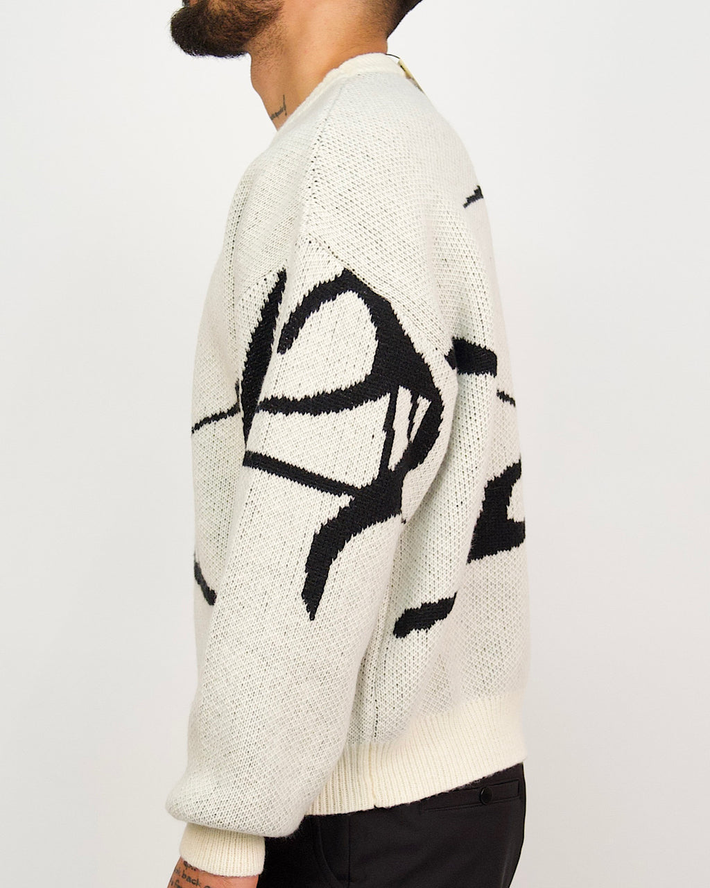 Oversized Contrast Pattern Jumper