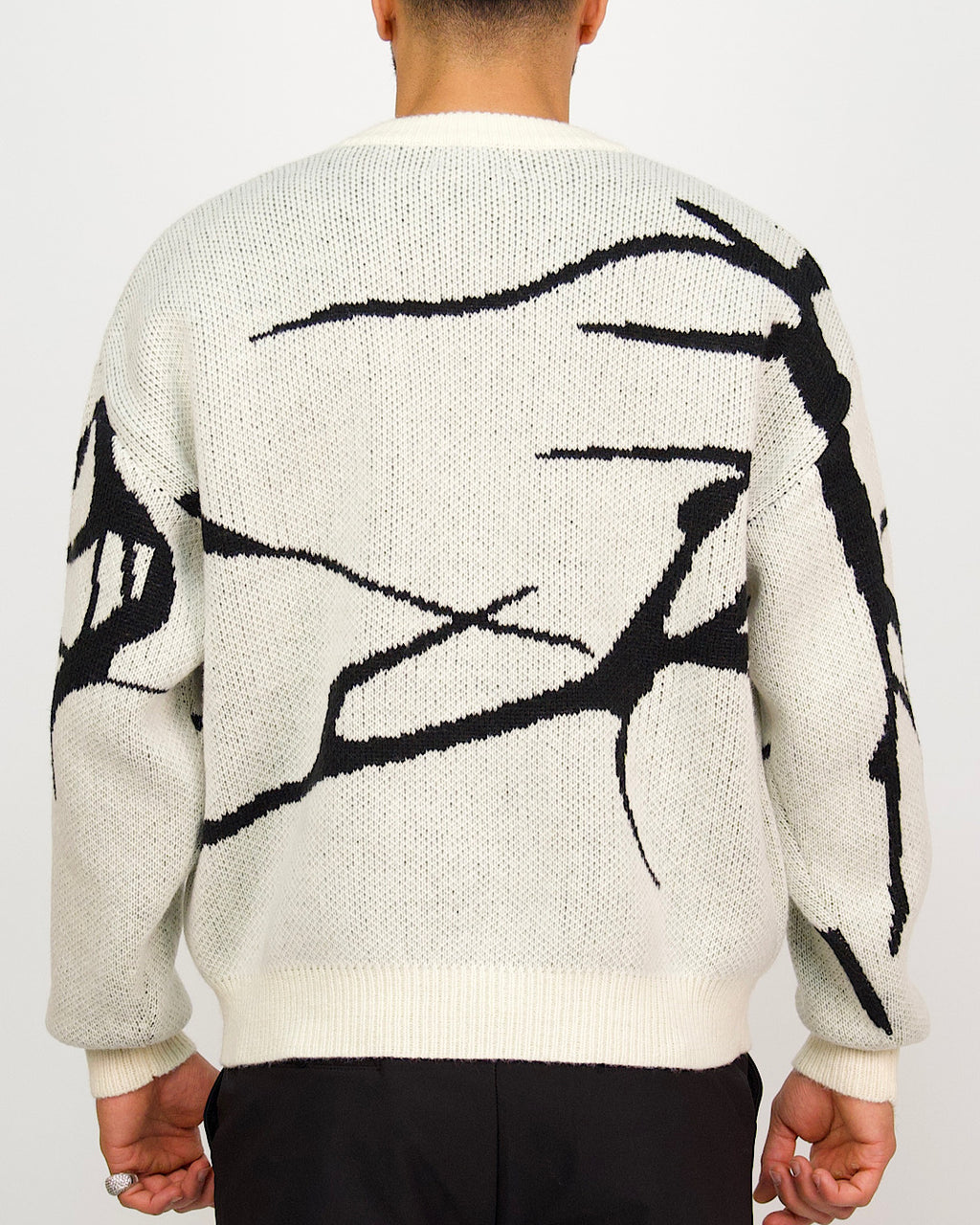Oversized Contrast Pattern Jumper