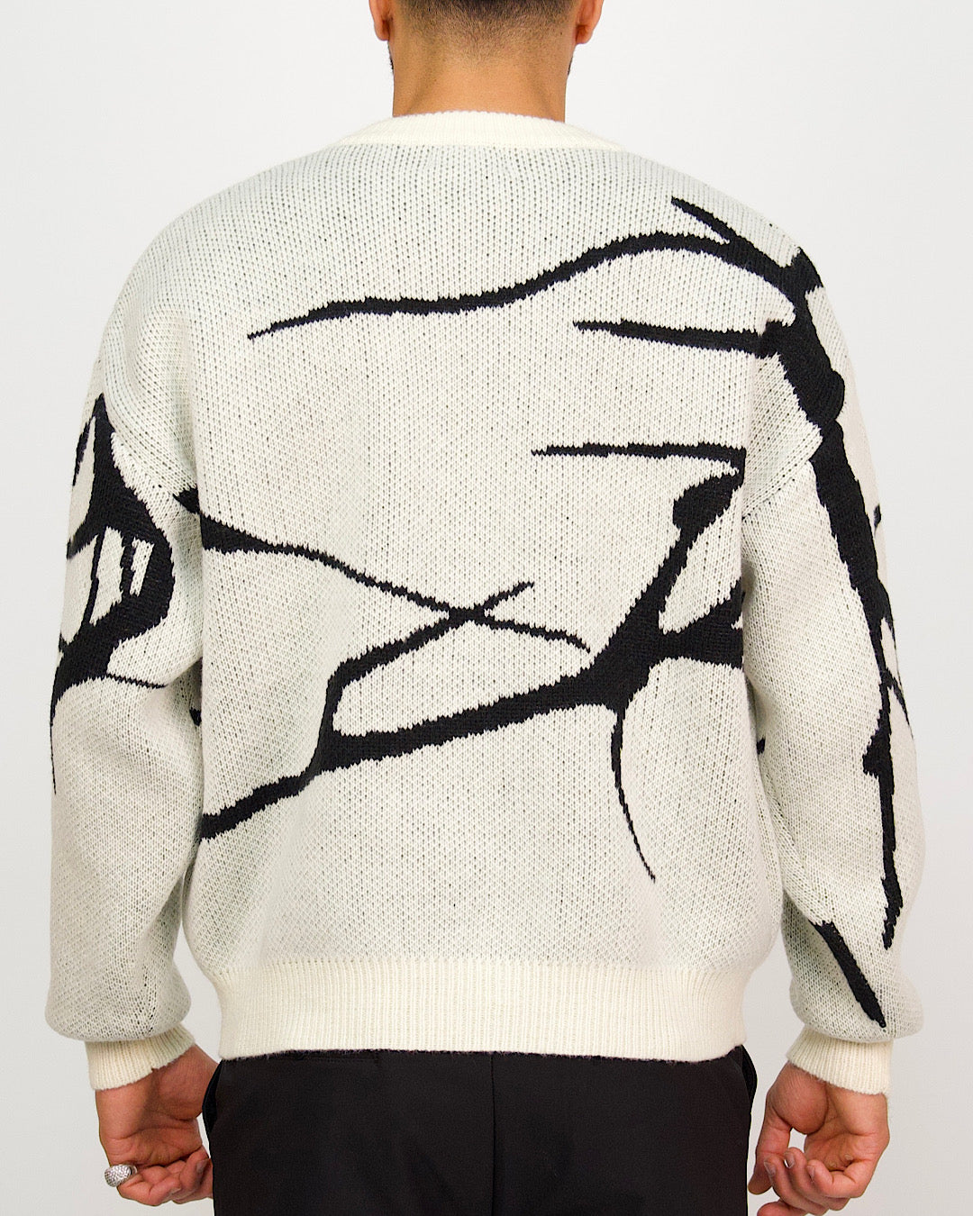 Oversized Contrast Pattern Jumper