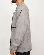 Grey Abstract Line Knit Jumper