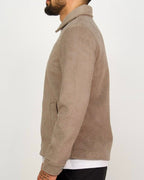 Brown Suede-Look Zip Jacket