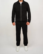Black Corduroy Zip Jacket & Trousers Set