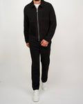 Black Corduroy Zip Jacket & Trousers Set