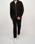 Black Corduroy Zip Jacket & Trousers Set