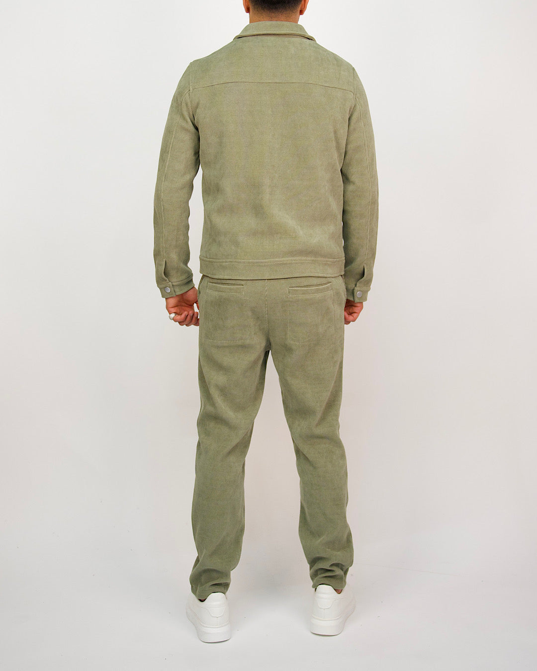 Green Corduroy Zip Jacket & Trousers Set