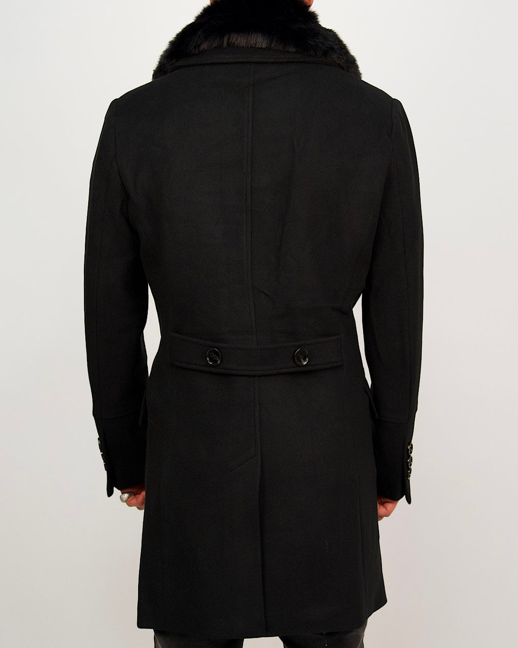 Double Breasted Overcoat with Removeable Fur Collar