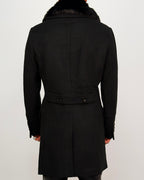 Double Breasted Overcoat with Removeable Fur Collar