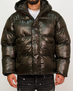 Green High Shine Puffer Jacket