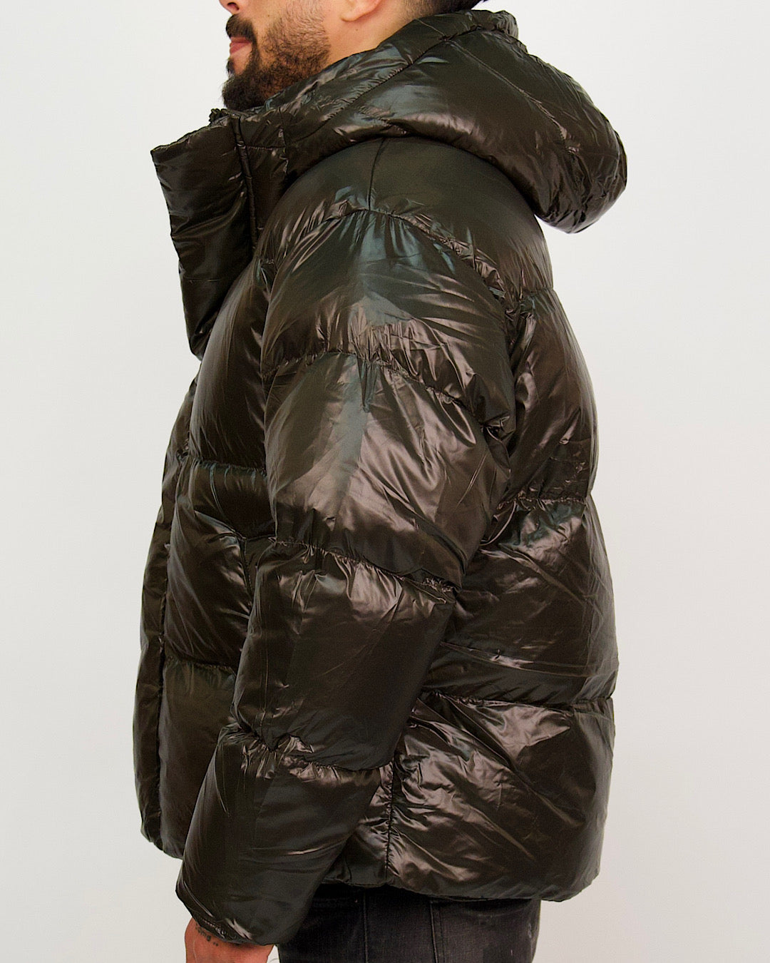 Green High Shine Puffer Jacket