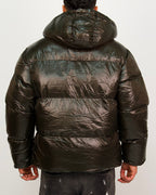 Green High Shine Puffer Jacket