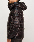 Black High Shine Puffer Jacket