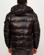 Black High Shine Puffer Jacket