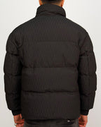 Black Textured Quilted Puffer Jacket