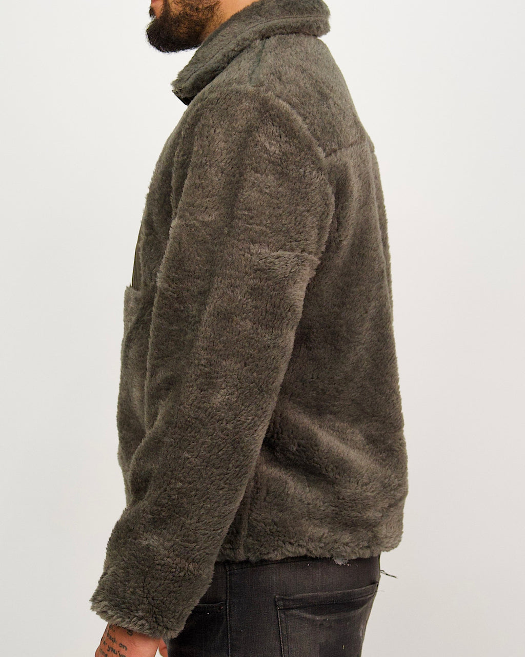 Green Plush Fleece Zip Up Jacket