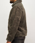 Green Plush Fleece Zip Up Jacket