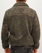 Green Plush Fleece Zip Up Jacket