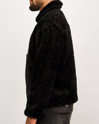 Black Plush Fleece Zip Up Jacket