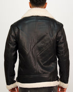 Borg Collar Zip Up Black Aviator