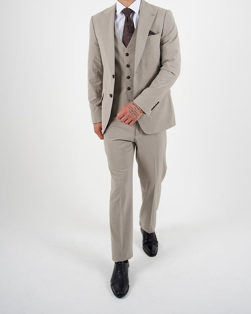 Milano Black Label Beige Three Piece Suit