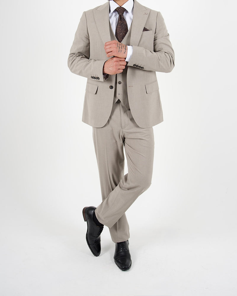 Milano Black Label Beige Three Piece Suit