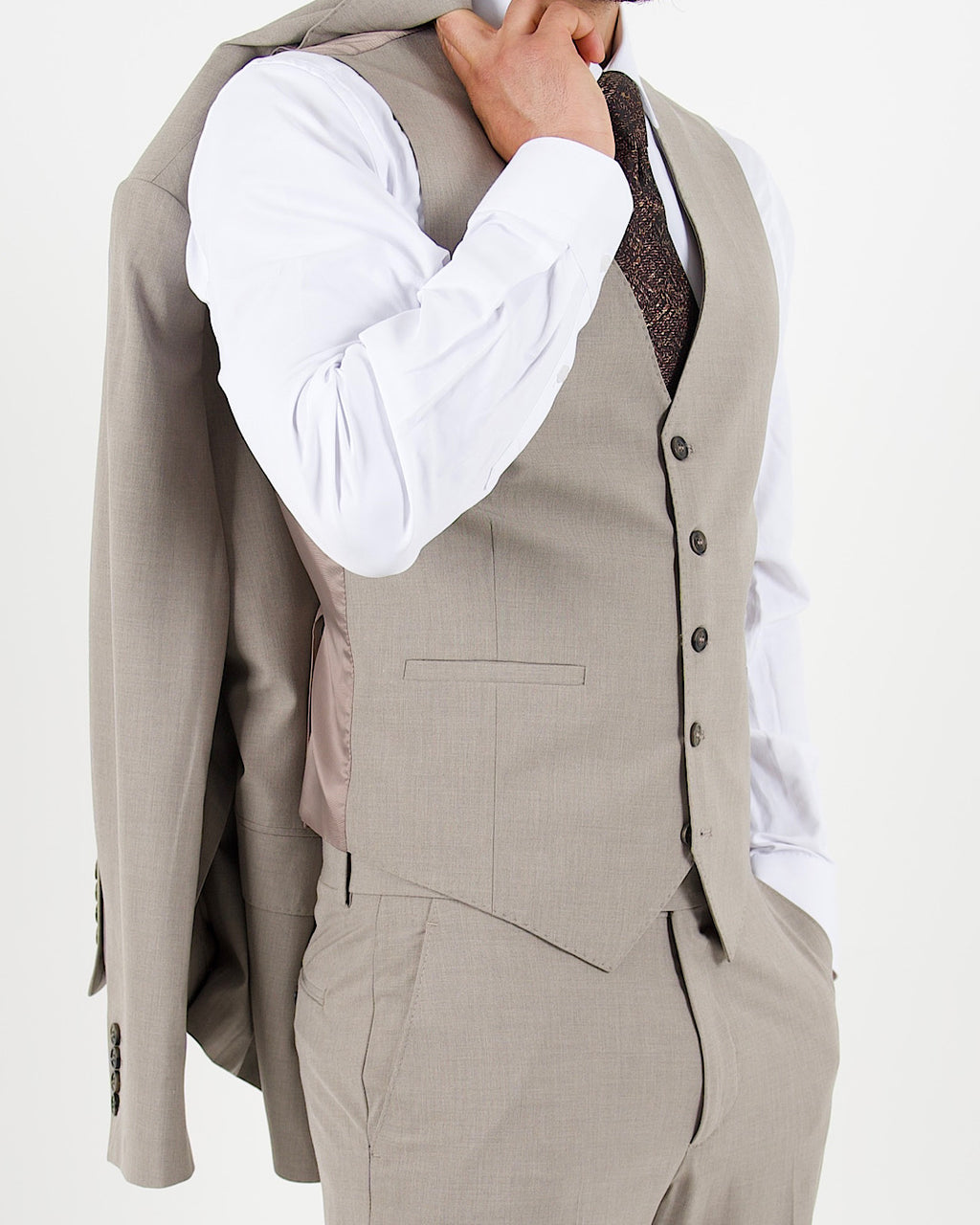 Milano Black Label Beige Three Piece Suit