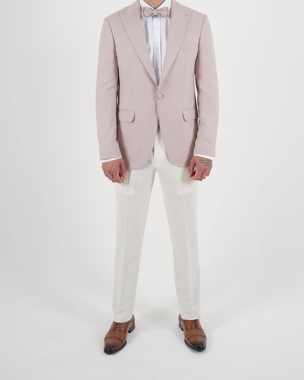 Milano Pink Blazer & White Trousers Two Piece Suit