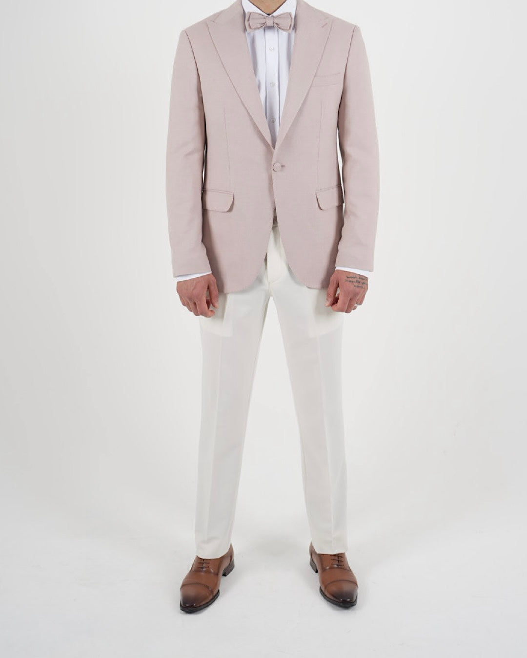 Milano Pink Blazer & White Trousers Two Piece Suit