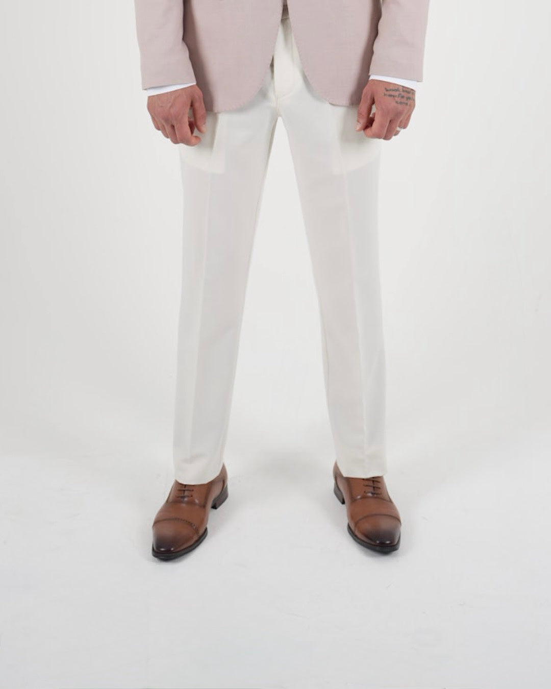 Milano Pink Blazer & White Trousers Two Piece Suit