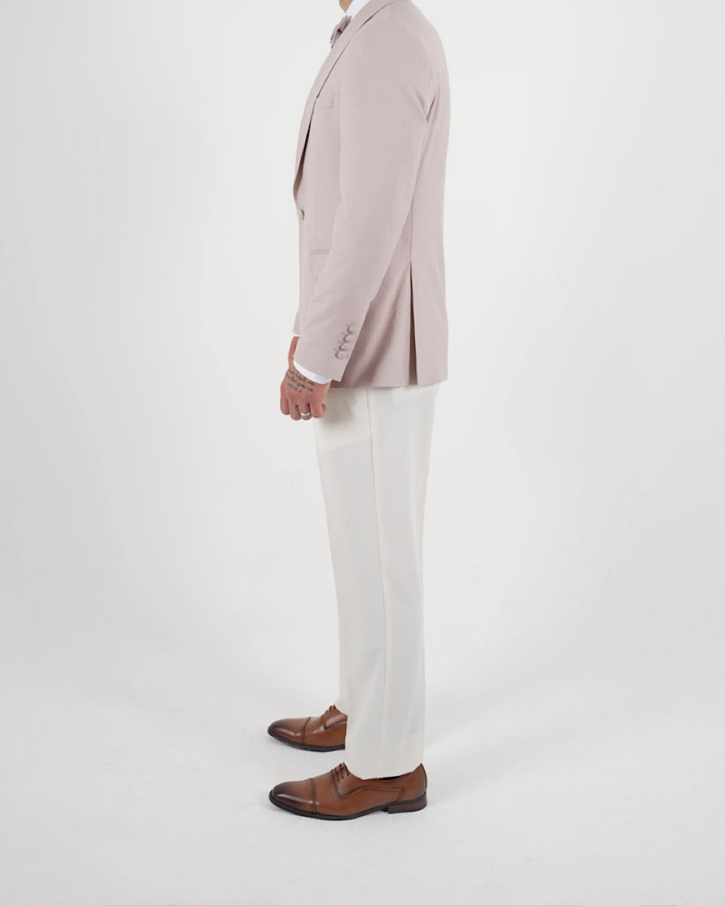 Milano Pink Blazer & White Trousers Two Piece Suit