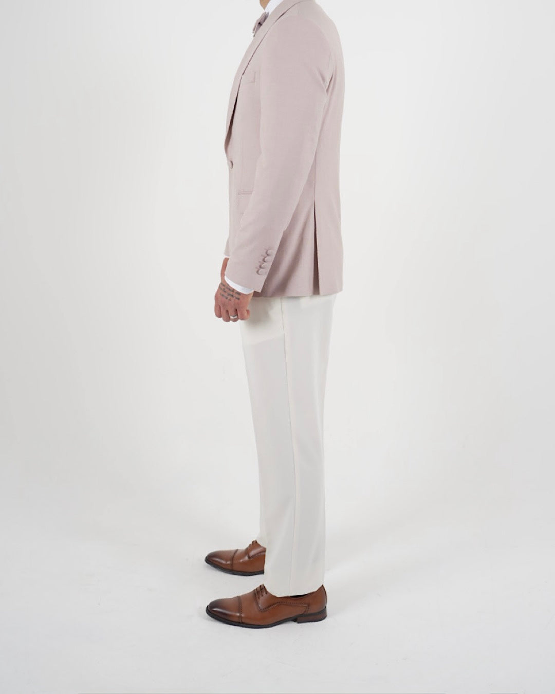 Milano Pink Blazer & White Trousers Two Piece Suit
