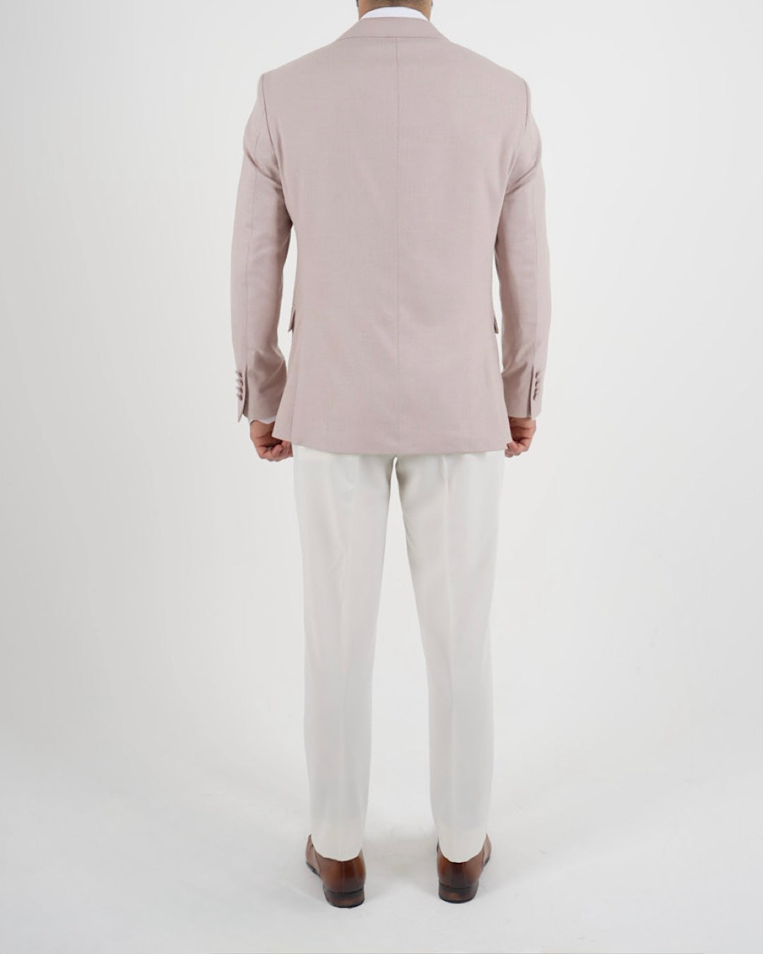 Milano Pink Blazer & White Trousers Two Piece Suit