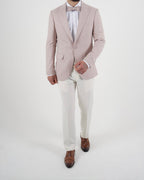 Milano Pink Blazer & White Trousers Two Piece Suit