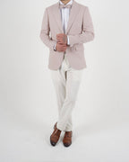 Milano Pink Blazer & White Trousers Two Piece Suit